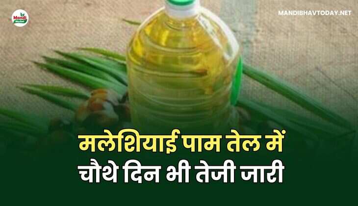 मलेशियाई पाम तेल में चौथे दिन भी तेजी जारी