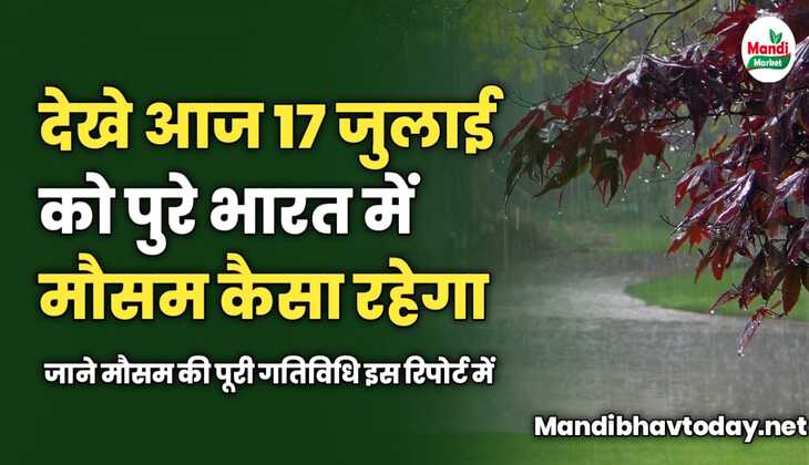 देखे आज 17 जुलाई को पुरे भारत में मौसम कैसा रहेगा | जाने मौसम की पूरी गतिविधि इस रिपोर्ट में 
