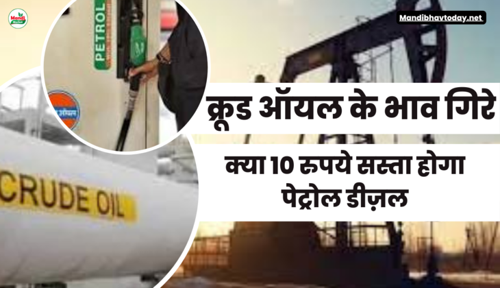 क्रूड ऑयल के भाव गिरे | क्या 10 रुपये सस्ता होगा पेट्रोल डीज़ल 