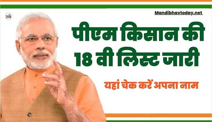 पीएम किसान की 18 वी लिस्ट जारी | यहां चेक करें अपना नाम | पूरी डिटेल्स