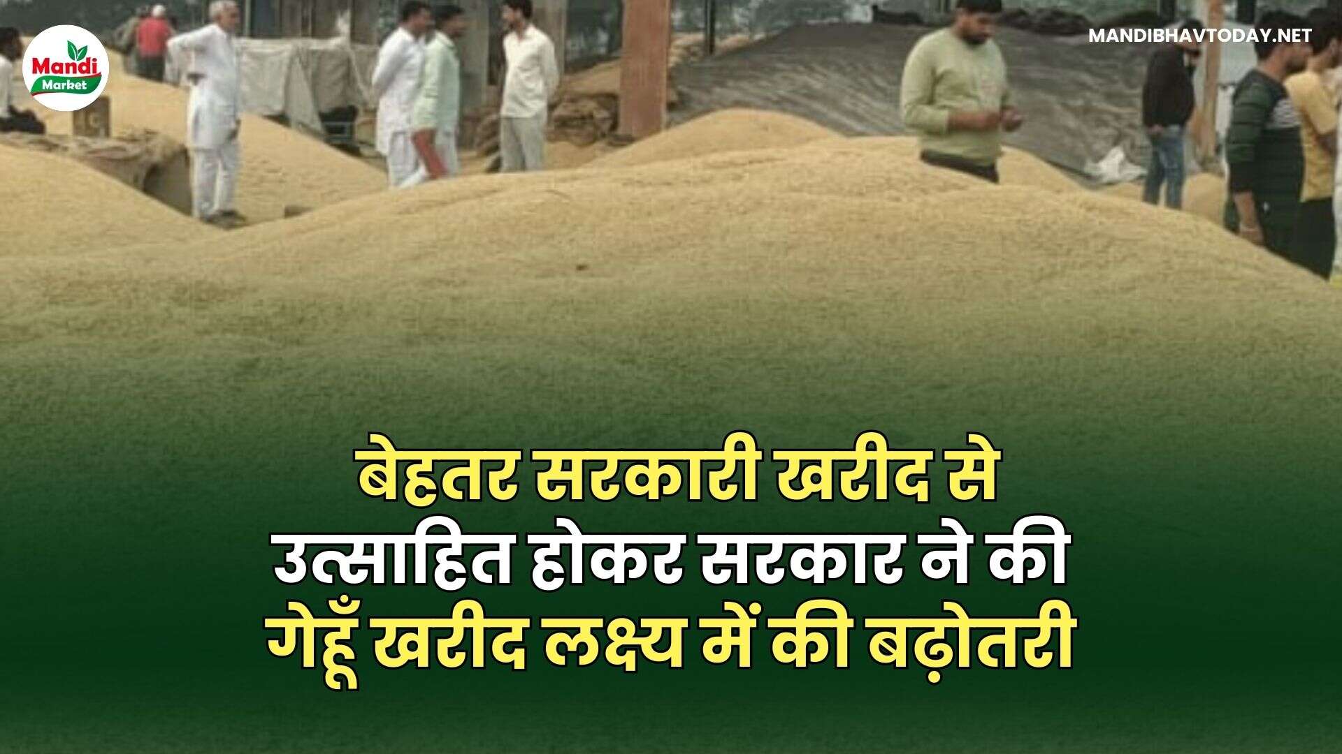 बेहतर सरकारी खरीद से उत्साहित होकर सरकार ने की गेहूँ खरीद लक्ष्य में की बढ़ोतरी